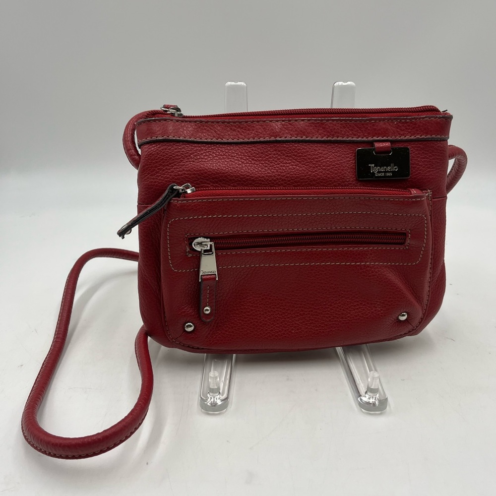 Tignanello Red Leather Crossbody Purse